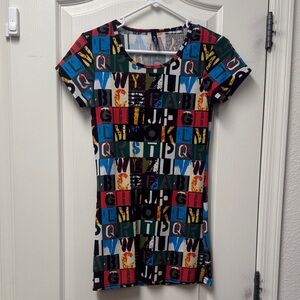 Colorful Alphabet Print Dress